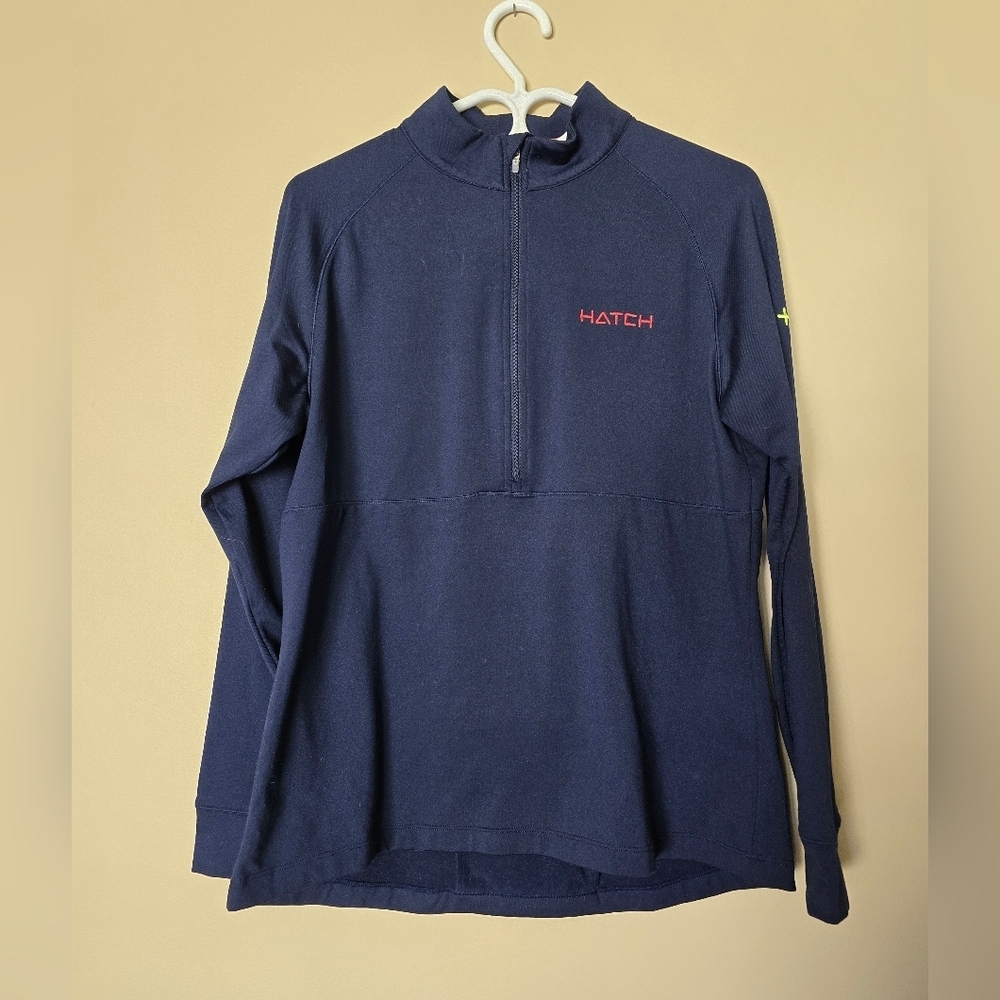 Hatch Deep Blue Half Zip Sweatshirt Large